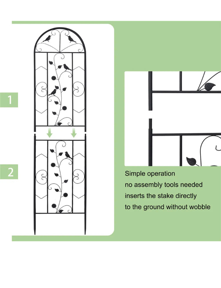 Brand new 2PCS Tall Iron Outdoor Garden Trellis Lattice for Climbing Vegetables Ivy Plants