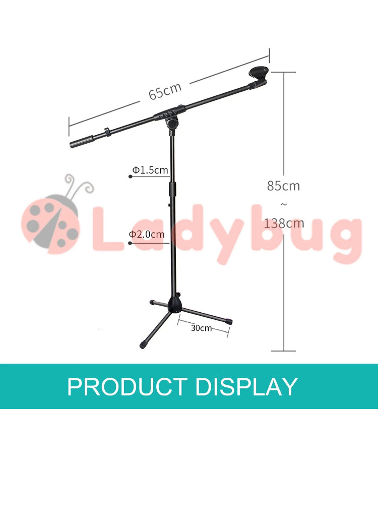 Brand new Telescopic Boom Microphone Stand Adjustable Mic Holder Tripod