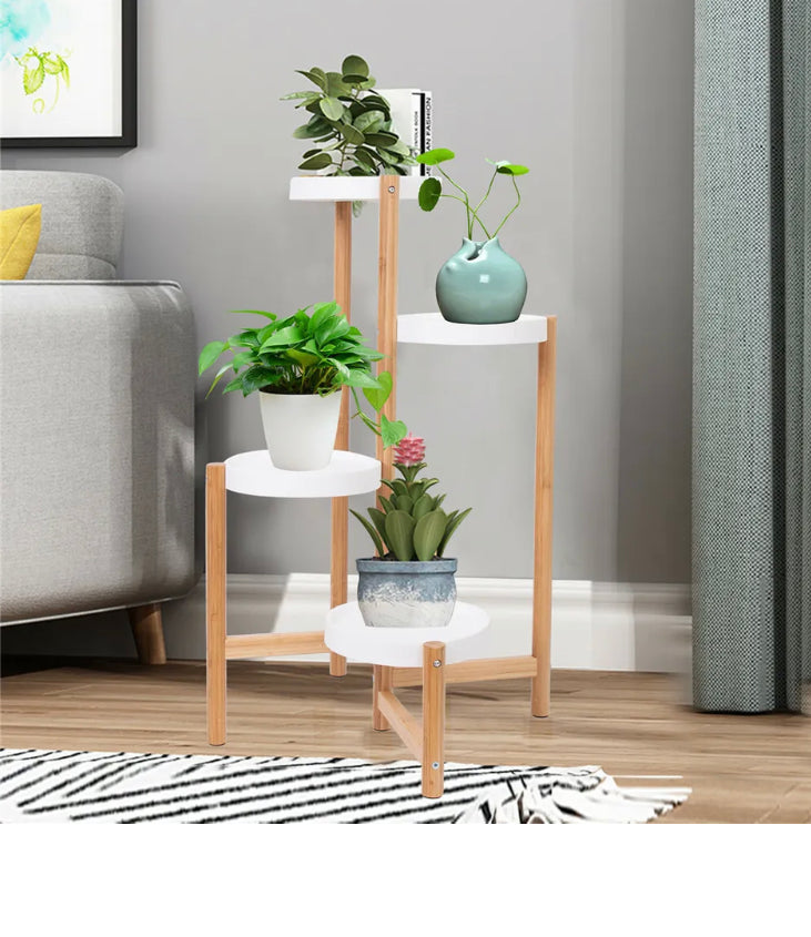 Brand new-free post 3 or 4 Tier Tall Plant Stand Bamboo Corner Plant Shelf Flower Stand Indoor Outdoor