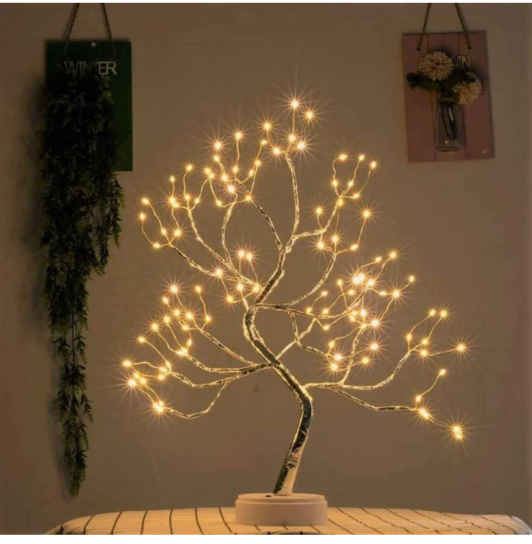 Brand new-free shipping 108 LED USB Tree Night Light Fairy Wire Desk Table Room Lamp Party Decor SALE AU