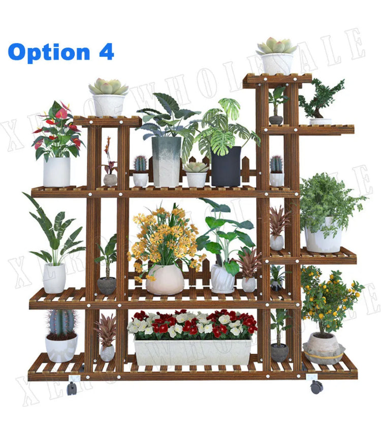 Brand new -Various Wood Bamboo Plant Stand Great Flower Plants Collection Display Shelves