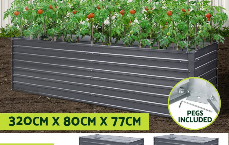 With sizes Greenfingers Garden Bed Galvanised Steel Raised Instant Planter Veggie