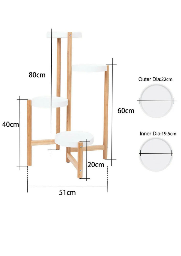 Brand new-free post 3 or 4 Tier Tall Plant Stand Bamboo Corner Plant Shelf Flower Stand Indoor Outdoor