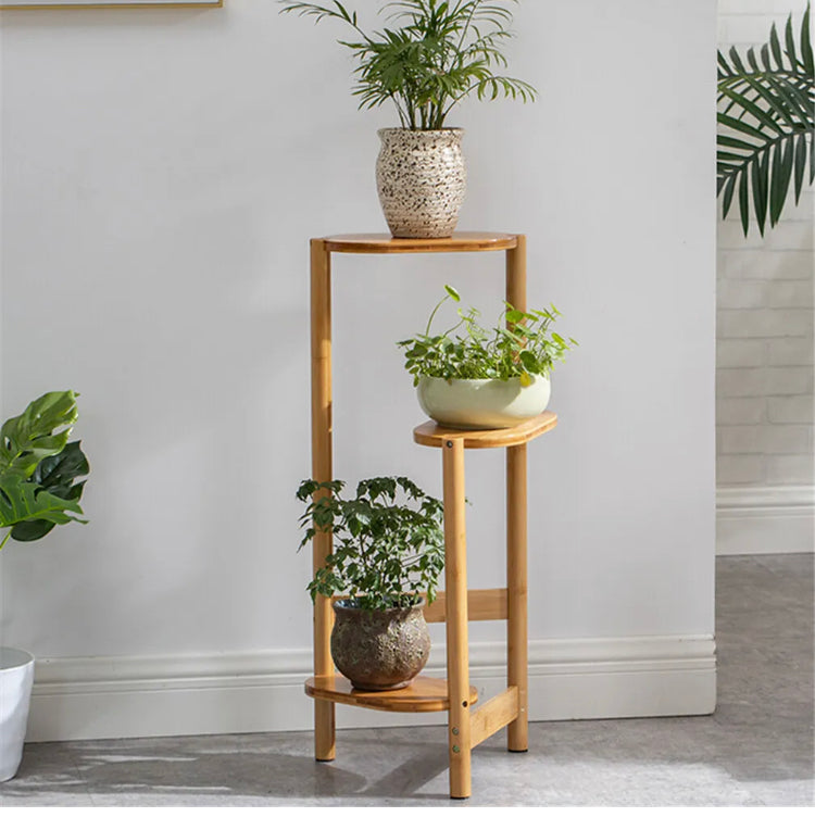 Brand new- Simplicity Bamboo Plant Stand 3 Tier Corner Plant Display Shelves Garden Outdoor