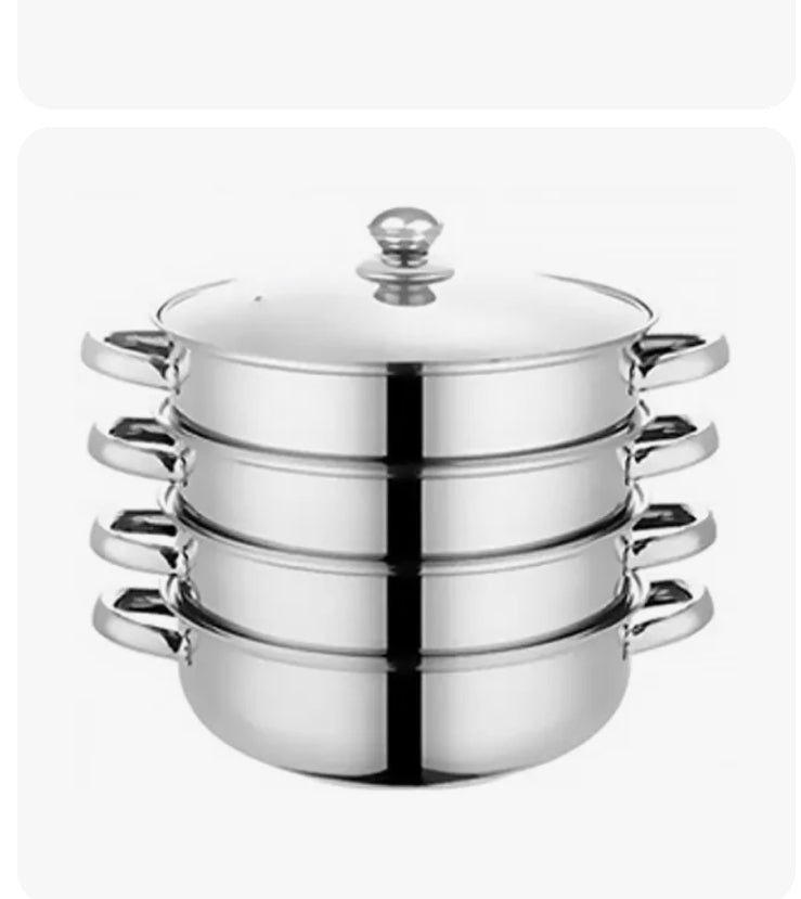 Brand new-free post 4 Tier Stainless Steel Steamer Meat Vegetable Cooking Steam Pot Kitchen Tool