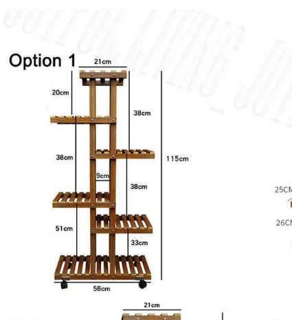 115cm 6 tier plant stand with wheels