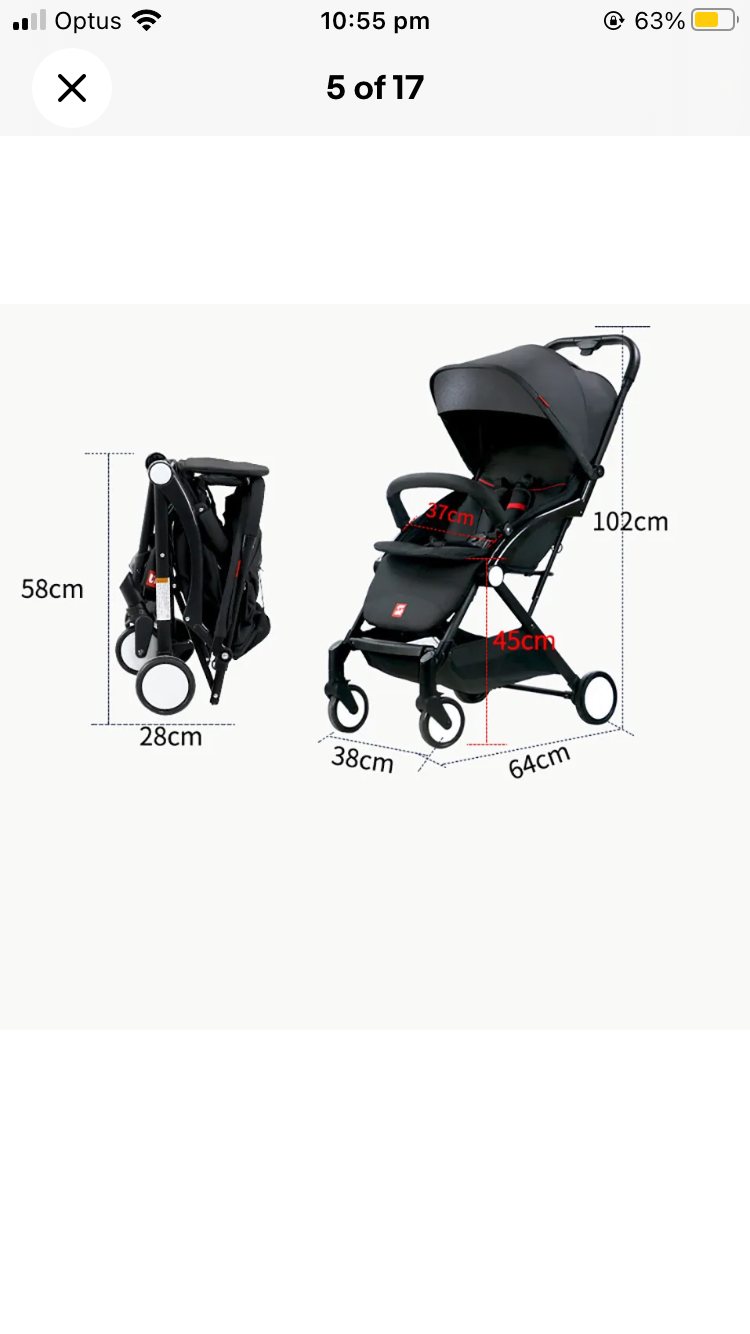 Brand new- free post New 2023 Lightweight Compact Baby Stroller Pram Easy Fold Travel Carry on Plane