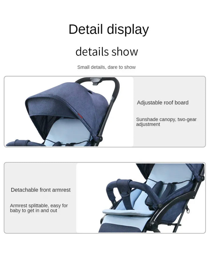 Brand new- free post New 2023 Lightweight Compact Baby Stroller Pram Easy Fold Travel Carry on Plane