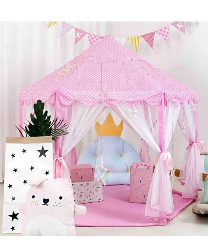 Brand new-free post Kids Teepee Play Tent Princess Castle Pink Children House Indoor Outdoor