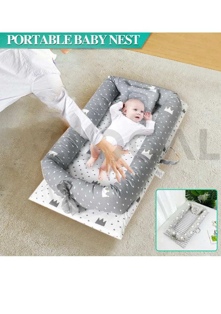 Brand new-free post Baby Nest Bed Lounger Sleeping Portable Pillow Newborn Bassinet Crib Cot 2 Sides