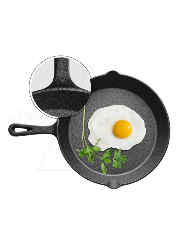 Brand new-free post 3 piece-set Cast Iron Skillet Camping BBQ Frying Pan Kitchen Cookware Fried Egg