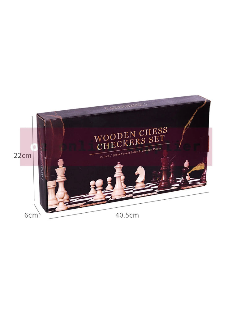 Brand new-free post 39CM Large Chess Wooden Set Folding Chessboard Pieces Wood Board Game