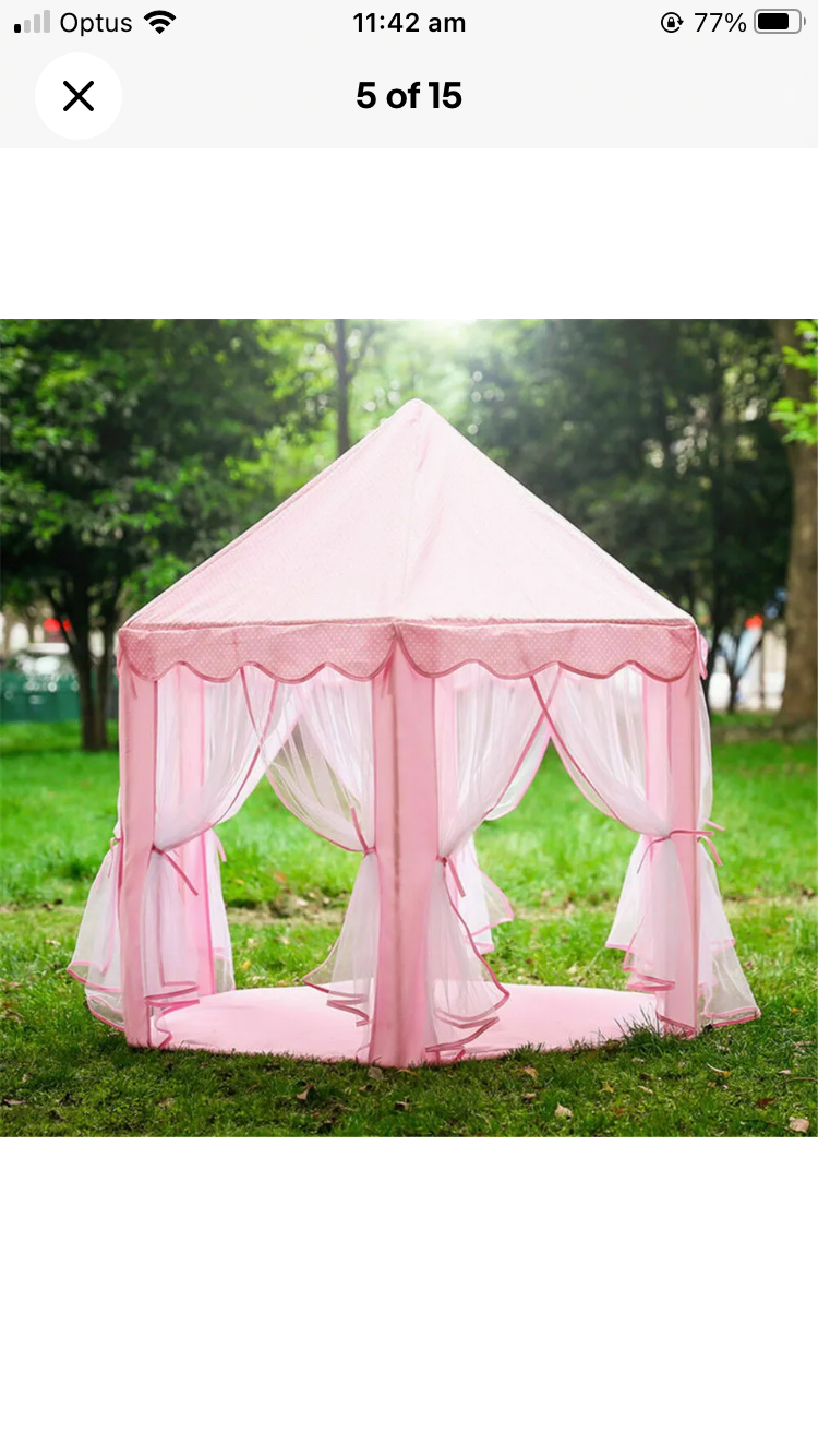 Brand new-free post Kids Teepee Play Tent Princess Castle Pink Children House Indoor Outdoor