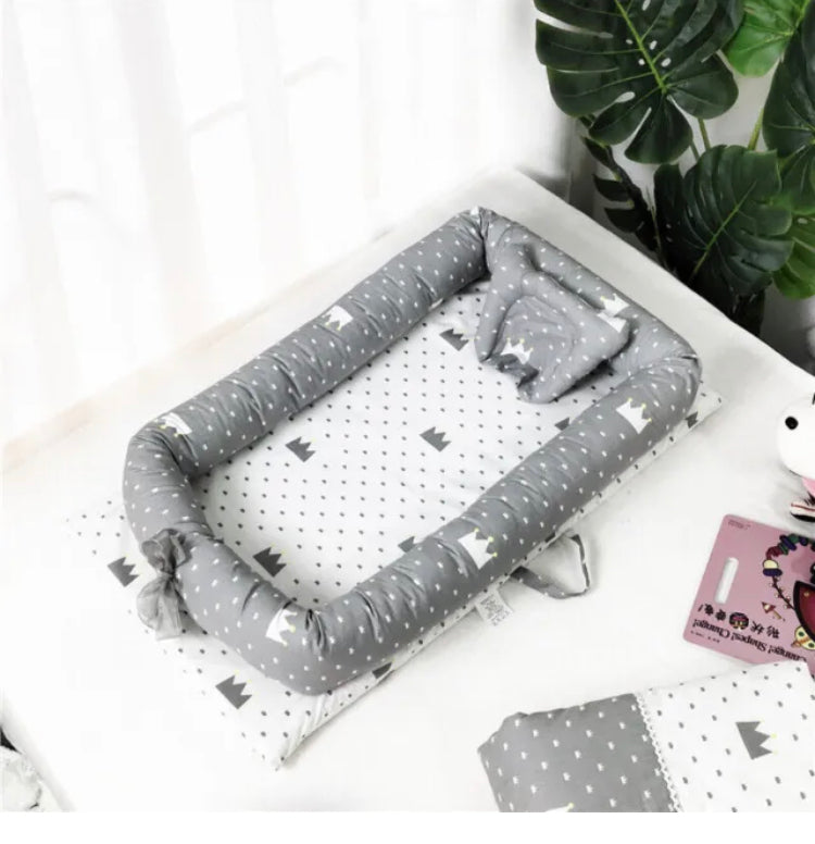 Brand new-free post Baby Nest Bed Lounger Sleeping Portable Pillow Newborn Bassinet Crib Cot 2 Sides