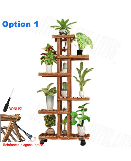 115cm 6 tier plant stand with wheels