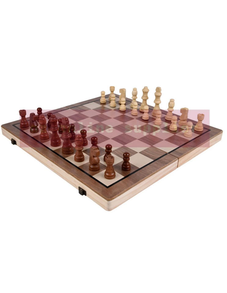 Brand new-free post 39CM Large Chess Wooden Set Folding Chessboard Pieces Wood Board Game