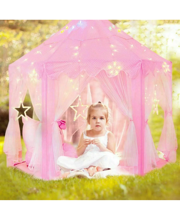 Brand new-free post Kids Teepee Play Tent Princess Castle Pink Children House Indoor Outdoor