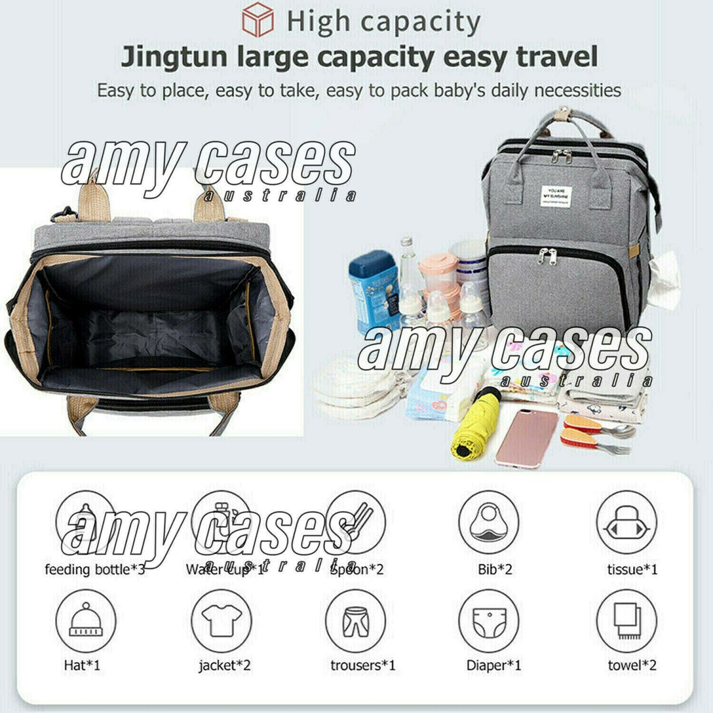 JULY SALE!! Foldable Large Mummy Bag Baby Bed Backpack Maternity Nappy Diaper Milk