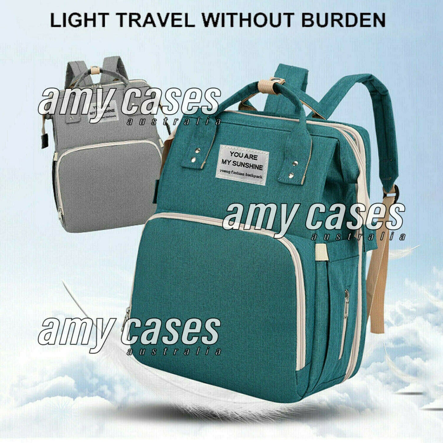 Foldable Large Mummy Bag Baby Bed Backpack Maternity Nappy Diaper Milk