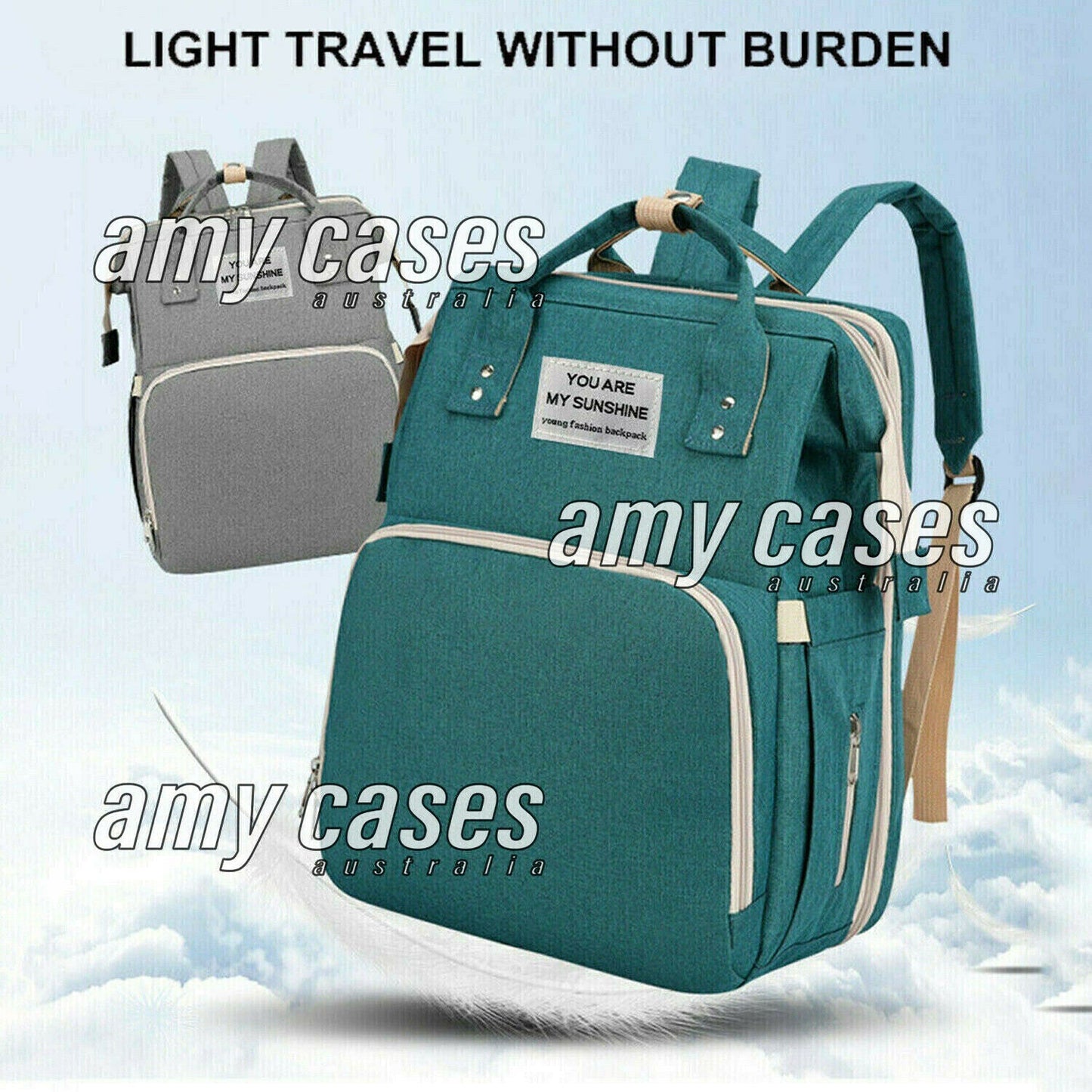 JULY SALE!! Foldable Large Mummy Bag Baby Bed Backpack Maternity Nappy Diaper Milk