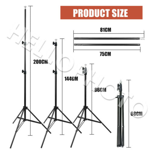 Photography Backdrop Stand KIT Stability Heavy-Duty Background Support+4xClamps