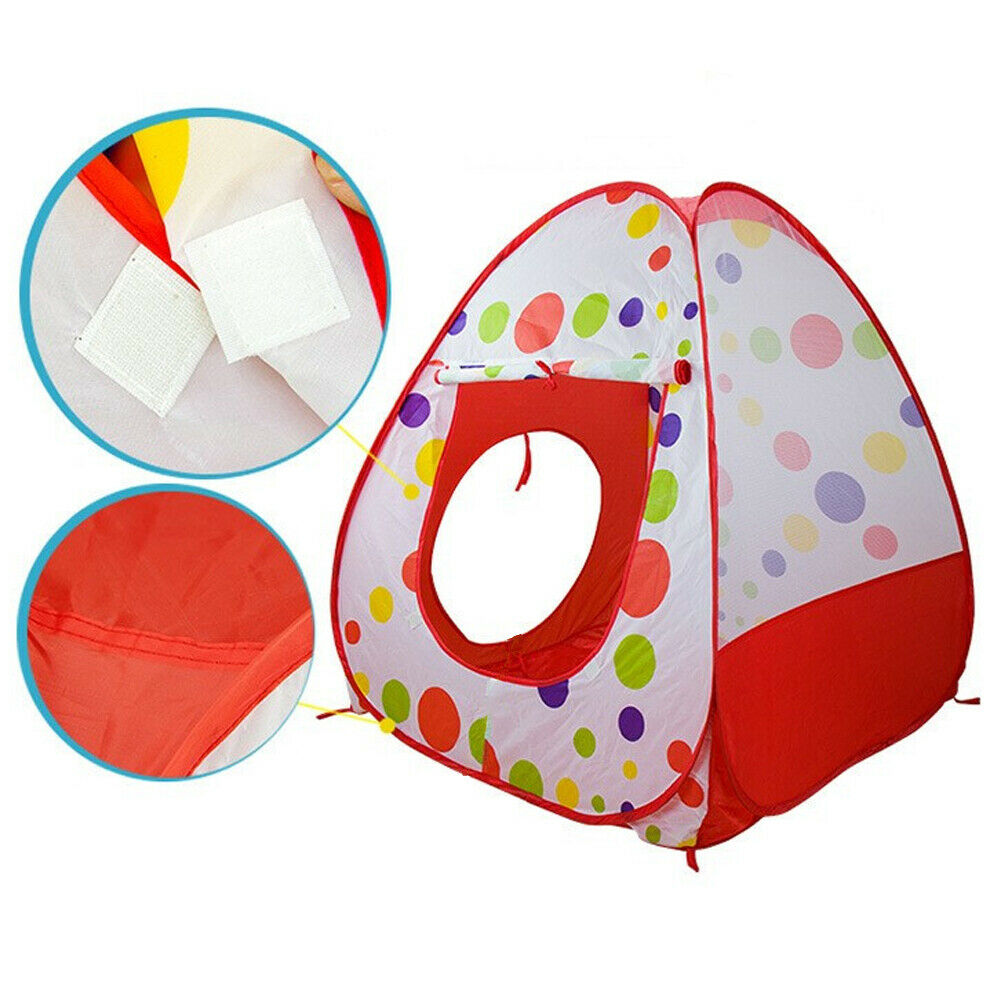 Foldable Kids Play Pit Tunnel Ball Pool Pop Up Tent Playhouse Outdoor 3 in 1 Set