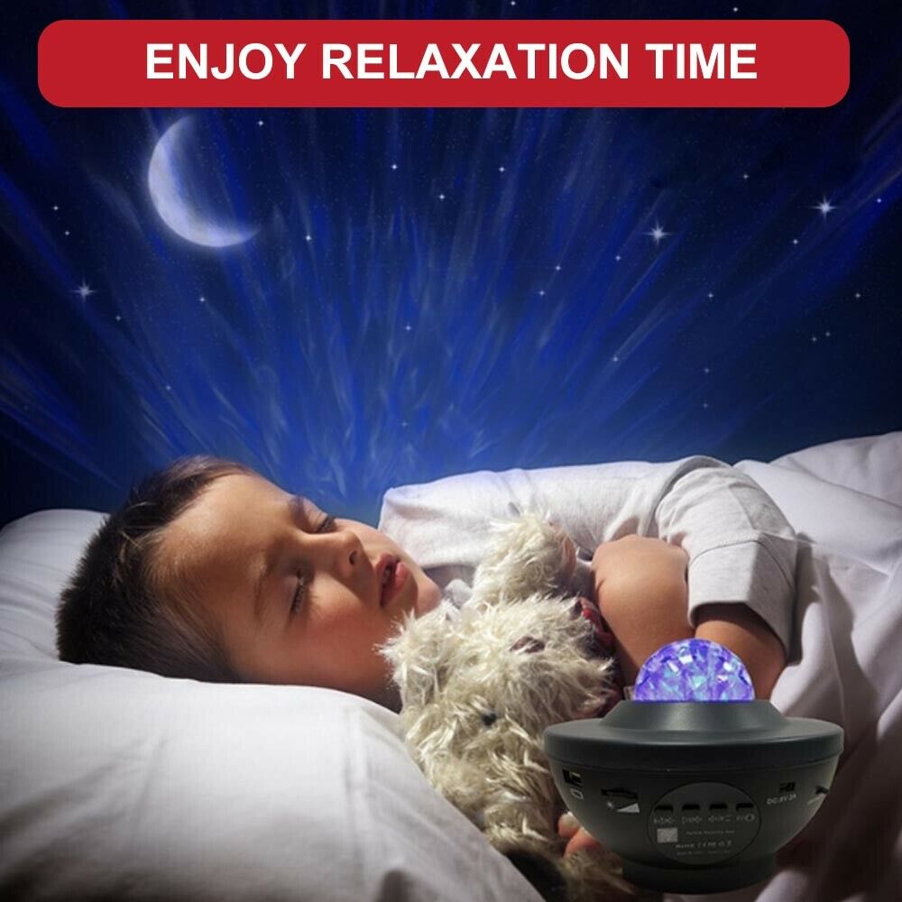 LED Galaxy Starry Night Light Projector Ocean Star Sky Party Baby Kids Room Lamp