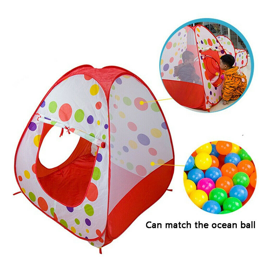 Foldable Kids Play Pit Tunnel Ball Pool Pop Up Tent Playhouse Outdoor 3 in 1 Set