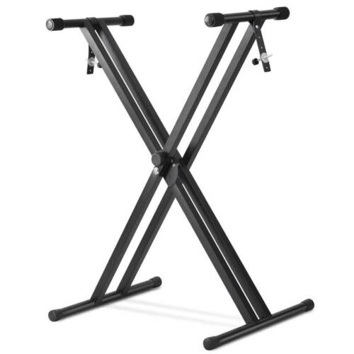 Folding Double Braced X Style Music Piano Keyboard Stand Adjustable Height