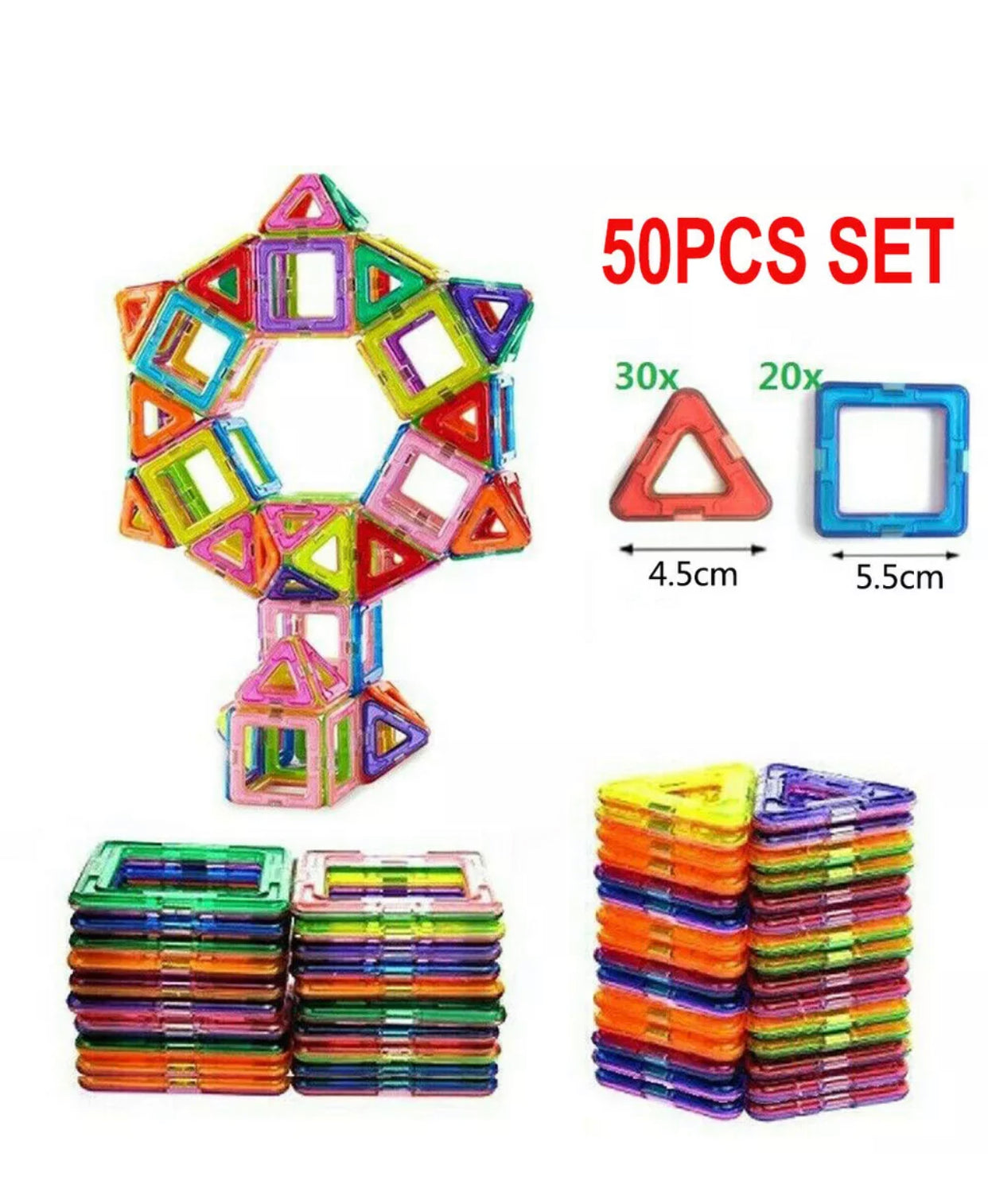 Brand new- free shipping 50/100/150 Magnetic Building Blocks Set 3D Tiles DIY Toys Gift Kids Educational