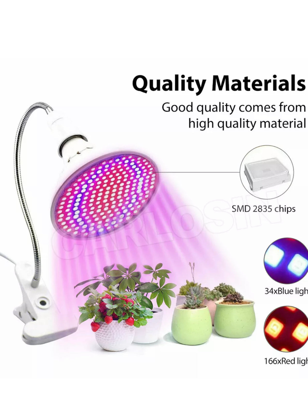 Brand new free post 200 LED Grow Light Full Spectrum Hydroponic Garden Plant Desk Flexible Clip Lamp