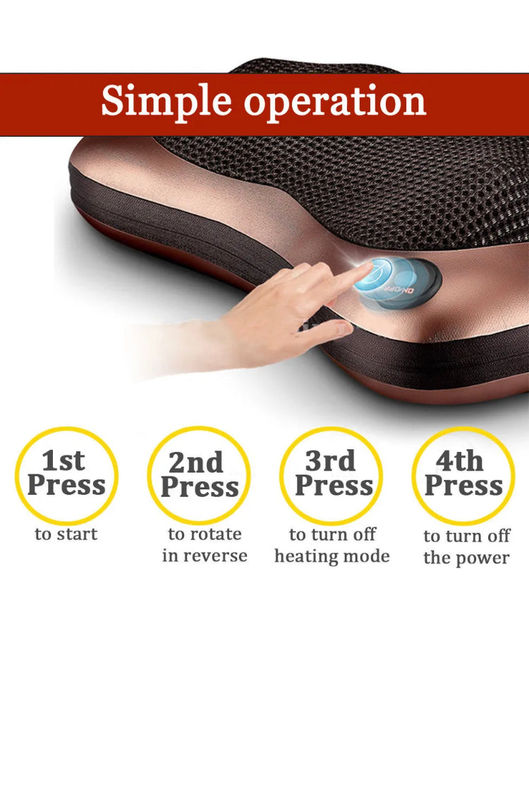 Brand new- free post Home Car Shiatsu Massage Pillow Massager Cushion Neck Back Shoulder Body Relief