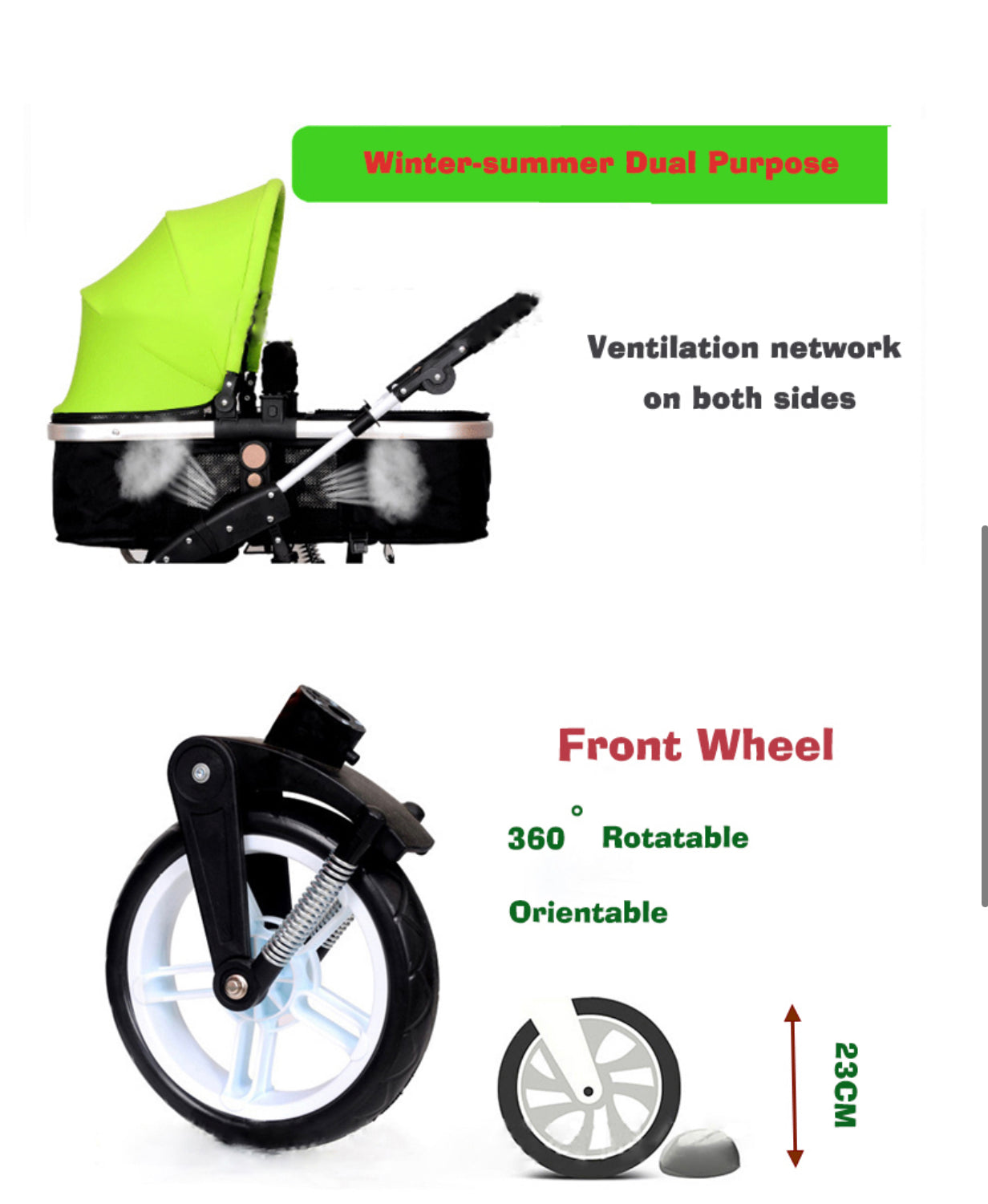 Brand new- free shipping 3 IN 1 Baby Stroller Pram Shock Absorbers Jogger Push Chair KCA2026