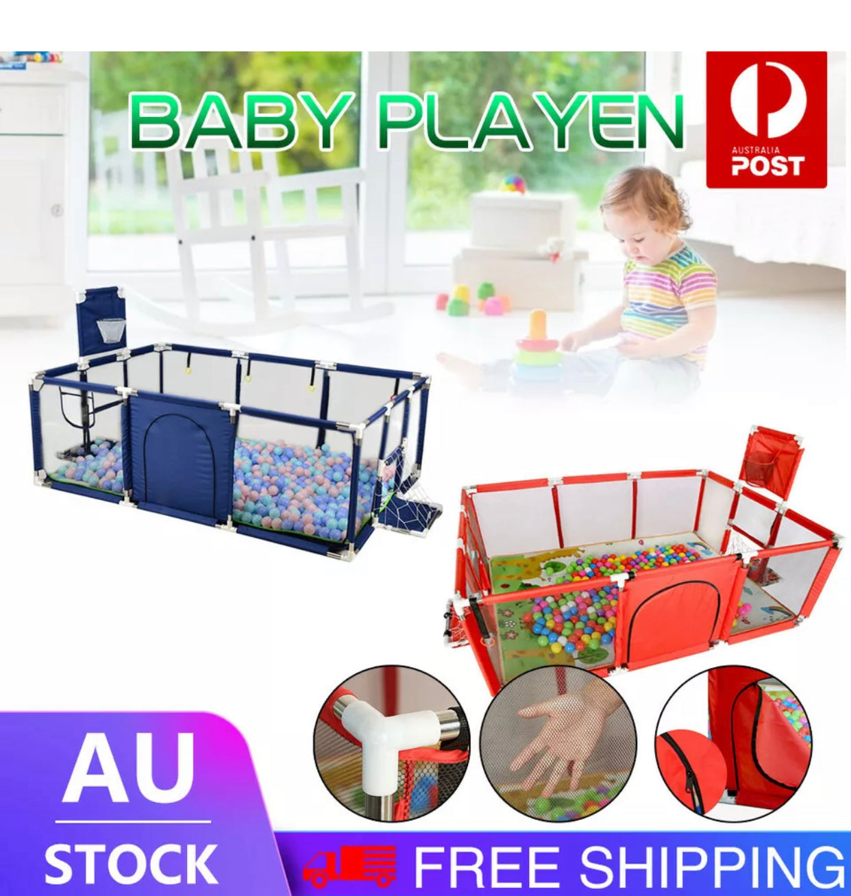 Clearance sale! Free shipping Baby Playpen Foldable mat play pen 12 panel Interactive Safety Fence Play Yard