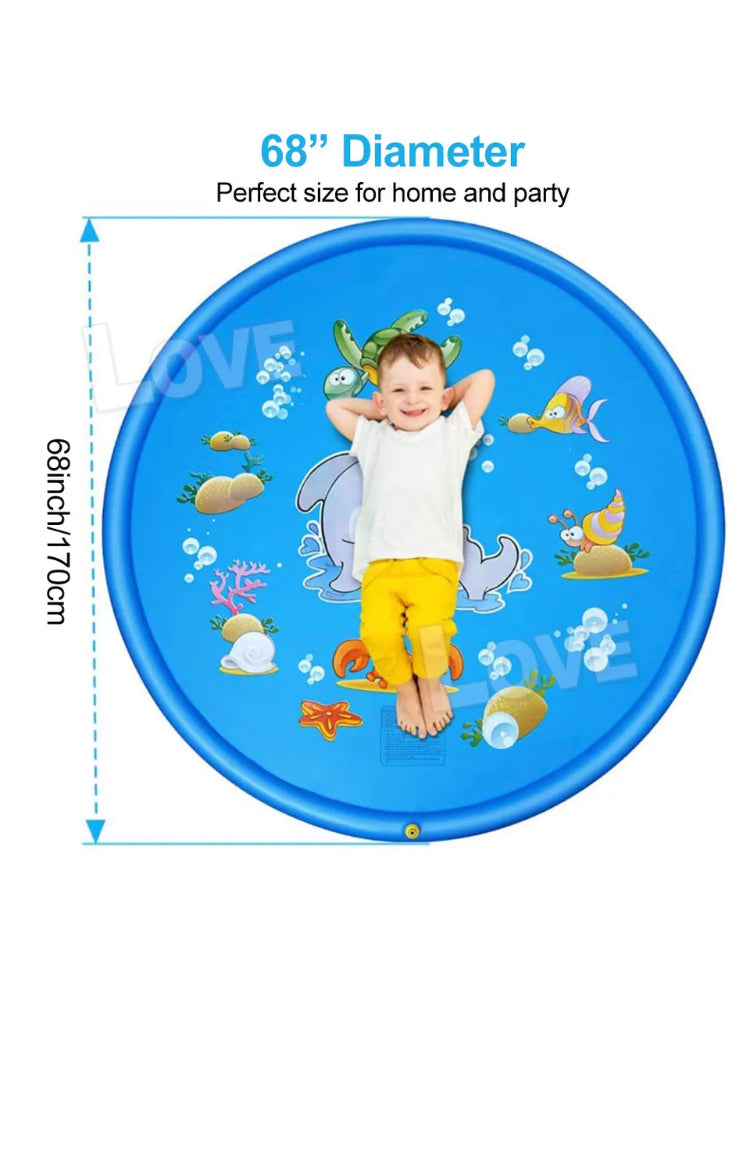 Brand new- free post 170cm Inflatable Water Splash Spray Mat Kids Sprinkler Play Pad Outdoor Pool