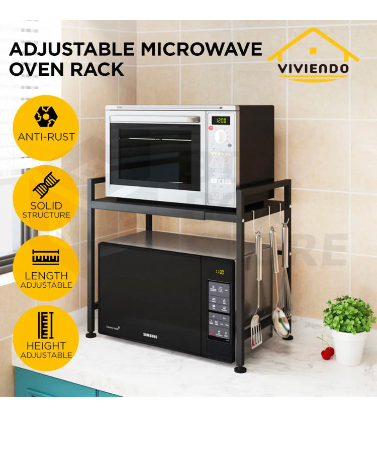 Brand new-free post Microwave Oven Shelf Rack Adjustable Metal Kitchen Organiser Storage 2 Tier