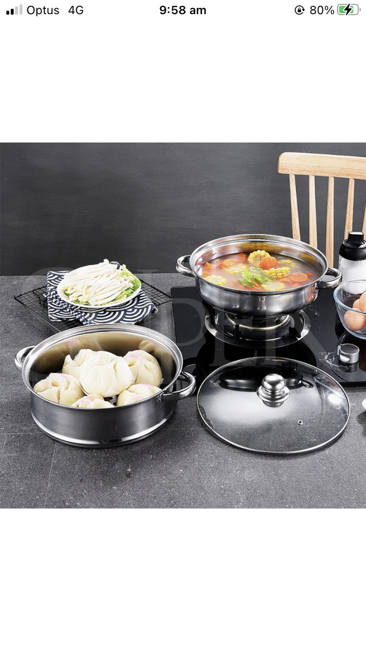 Brand new-free post 3 Tier Stainless Steel Steamer Meat Vegetable Cooking Steam Pot Kitchen Tool