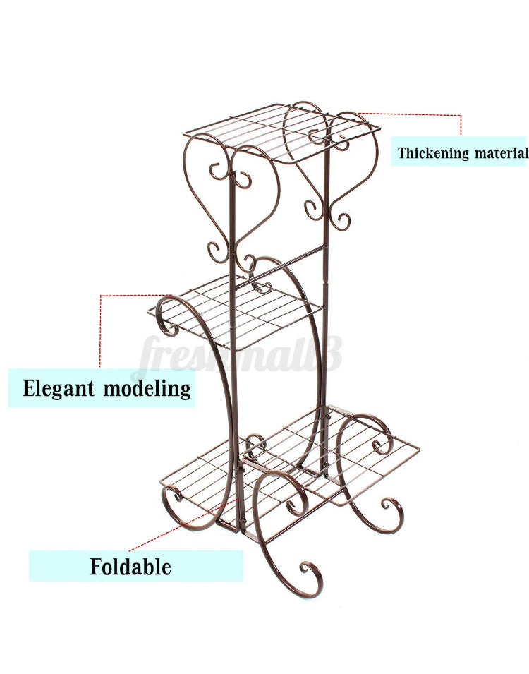 Brand new- free post Outdoor Indoor Plant Stand 4 Tier Metal Flower Pot Corner Shelf Display Garden