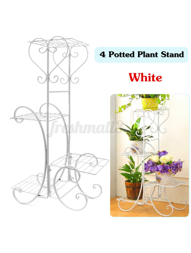 Brand new- free post Outdoor Indoor Plant Stand 4 Tier Metal Flower Pot Corner Shelf Display Garden