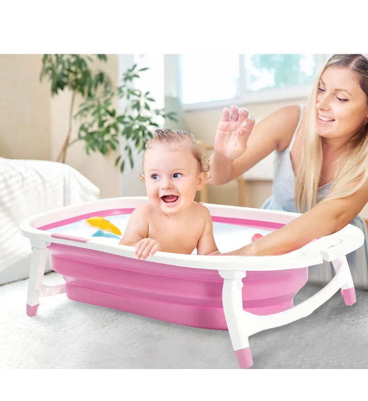 Brand new- free post Baby Bath Tub Infant Toddlers Foldable Bathtub Folding Safety Bathing Shower