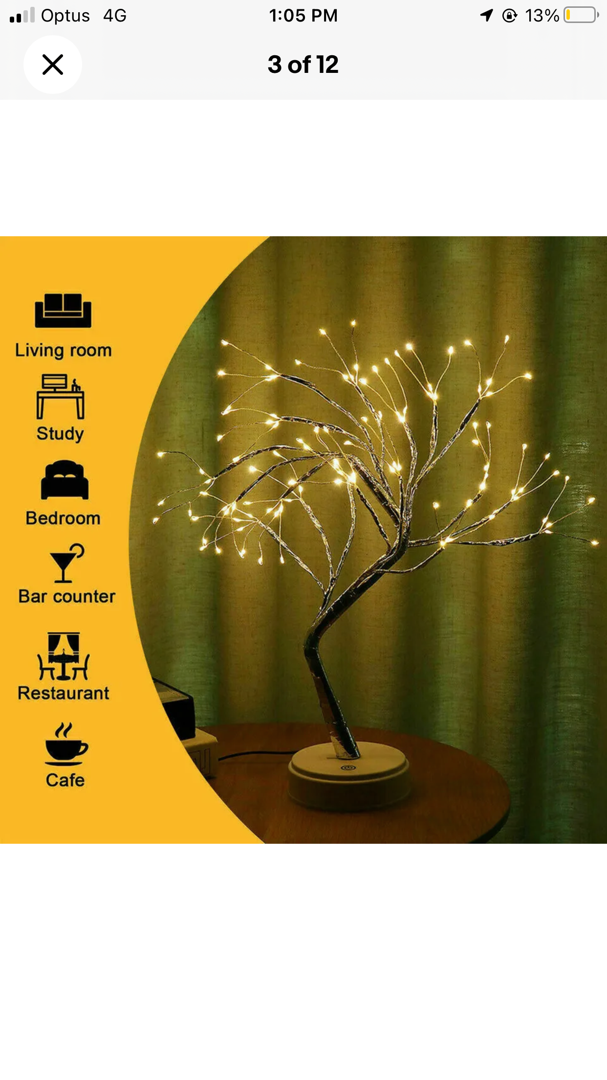 Brand new-free shipping 108 LED USB Tree Night Light Fairy Wire Desk Table Room Lamp Party Decor SALE AU