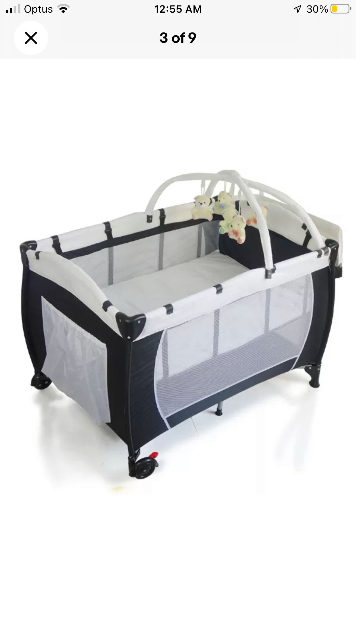 Brand new- free shipping *NEW*  BABY PORTABLE TRAVEL COT BASSINET FOLDABLE PLAYPEN PORTACOT