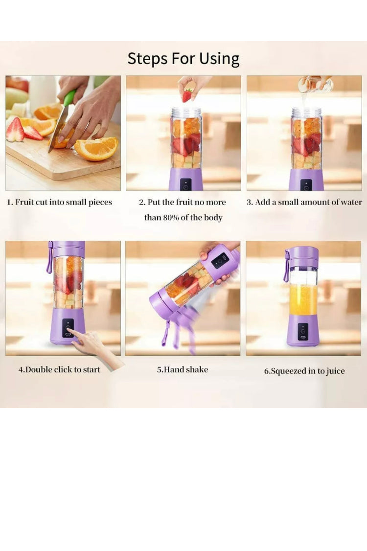 Brand new- free post Rechargeable PORTABLE USB ELECTRIC FRUIT JUICER SMOOTHIE BLENDER TRAVEL BOTTLE