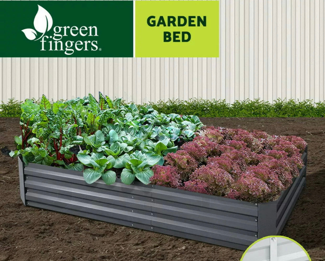 Brand new- free post 180x90x30  Garden Bed Galvanised Steel Raised Planter Aluminium Grey