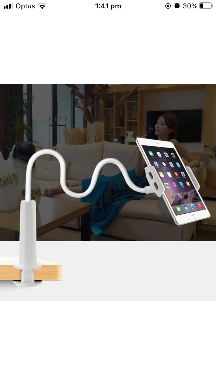 U STOCK!FAST SHIPPING! Features No Tools Required needed and easy to install. Simple & Generous appearance, all-purpose designed. Solid quality made ABS+PVC+Silicone, long 360°Rotation Tablet Stand Holder Lazy Bed Desk Mount for iPad Air iPhone Samsung