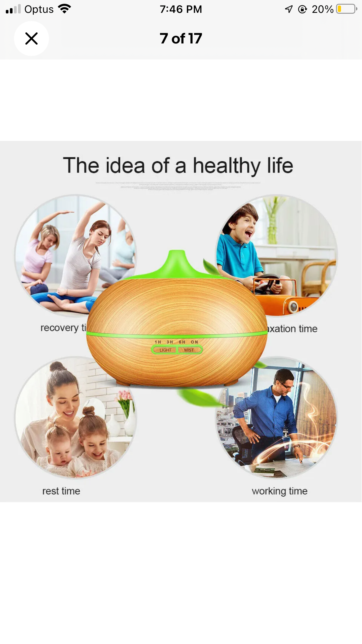 Brand new-free post 550ML Aroma Aromatherapy Diffuser LED Oil Ultrasonic Air Humidifier Purifier AU