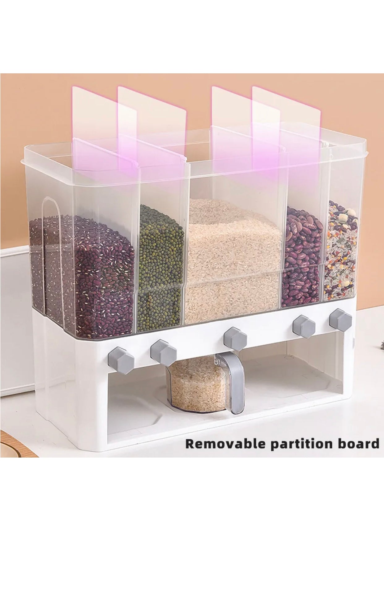 Brand new free post - 15Kg Grain Case Cereal Dispenser Storage Box Kitchen Food Rice Container Wall