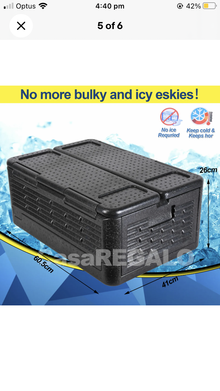 Brand new- free post CHILL CHEST LIGHTWEIGHT ICE FREE COOLER KEEPS FOOD DRINK HOT COLD FOLDABLE UPP