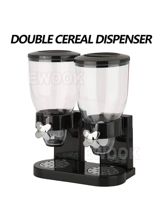 Brand new-free post Double Cereal Dispenser Dry Food Grains Containers Nuts Storage Box Dispensers