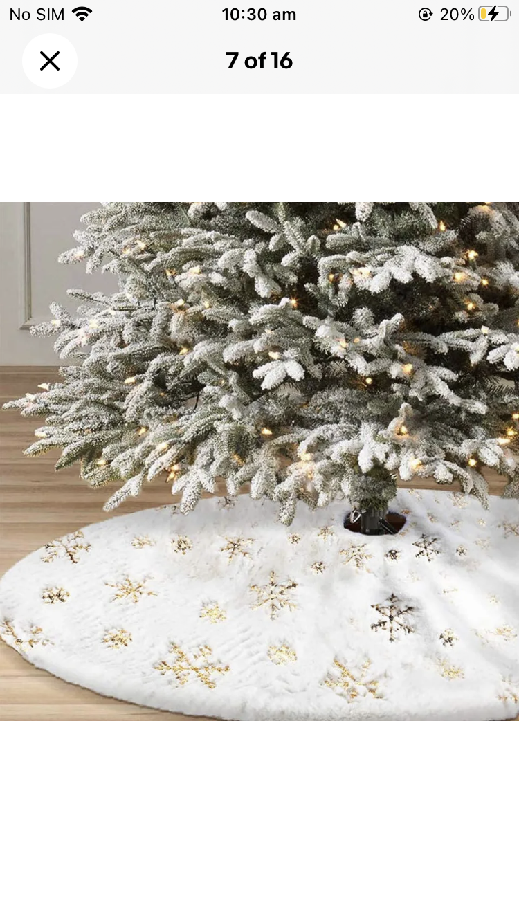 Brand new- free post White Christmas Tree Skirt Base Faux Fur Xmas Floor Mat Ornaments Decoration